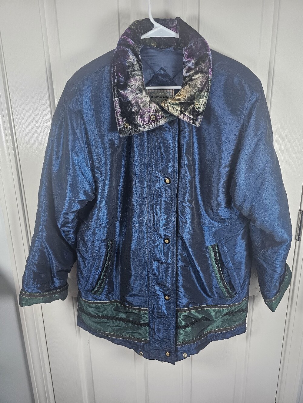 Women’s Puffer Parka VTG Current Seen Coat 80s 90s Retro Size M Grannycore